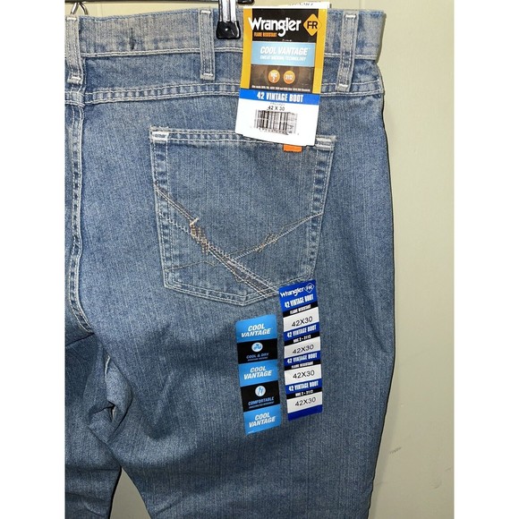 Wrangler Men's Jeans Cool Vantage 42 Vintage Boot Flame Resistant 42x30 FRCV42V - Picture 3 of 6